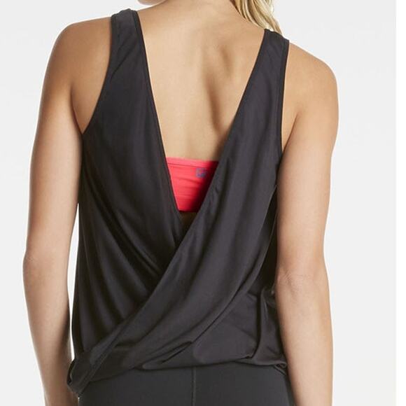 Fabletics Lucia Tank Top Women L Black Reversible Switchback Performance Workout - Picture 4 of 15